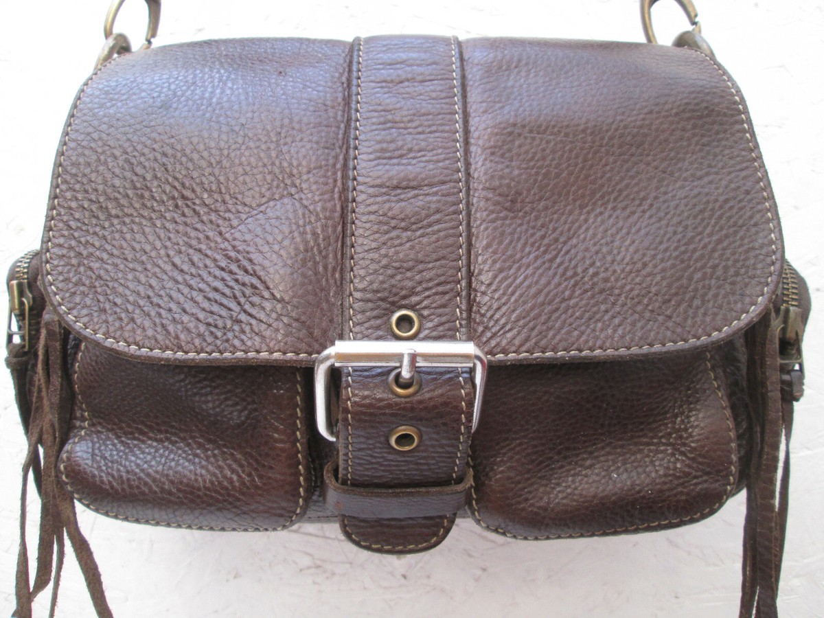 Sac Bandoulière Vintage ROOTS En Cuir Marron - Authentique, Fabriqué Au Canada, Occasion