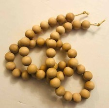 NATURAL 3/4" 3 ft Wooden Casa House Beaded Garland Christmas Farmhouse Boho Chic