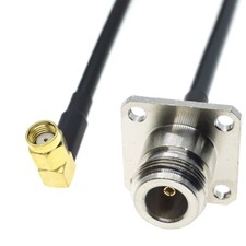 RPSMA male right angle to N female flange connector lot RF Coaxial Cable RG58