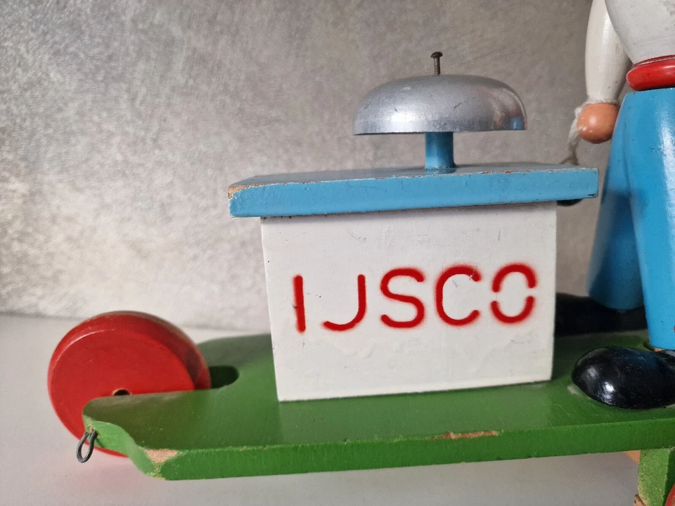 Ancien Poussette En Bois FABRIQUÉ EN TCHÉCOSLOVAQUIE - Photo 2/4