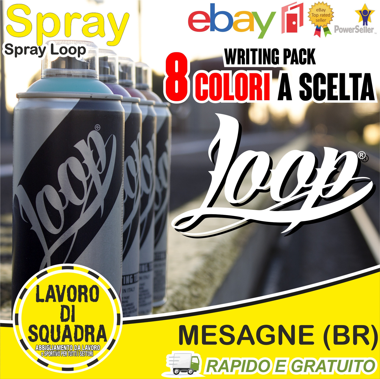 Loop Colors - Spray Paint Can - Writing 8 Pack Colors of Choice | eBay