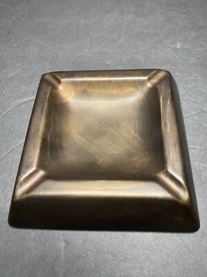 Colibri Bronze Ceramic Ashtray Square w/ 4 Rests - Never Used - Matte Bronze