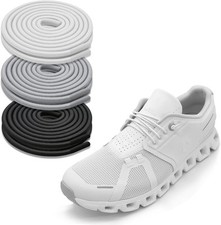 3 Pairs Elastic Shoelaces for ON Cloud 22 apos; apos;/55cm, Black white grey
