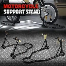2PCS Front & Rear Motorcycle 880lbs Swingarm Stand Spools Wheel Lift Jack Bike