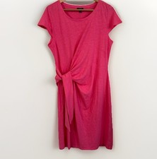 Talbots Plus Petite 1XP Pink Midi Dress 100% Cotton NWT Tie Waist Short Sleeve
