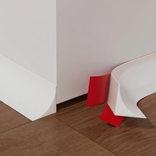 79'' Flexible Quarter Round Molding - Self Adhesive Corner Trim 79'', White