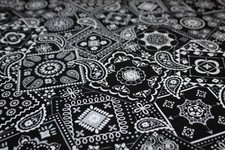 BLACK Bandana Bandanna Fabric FULL YARD Yd Yd. 100 Cotton Country Camping CAMP