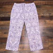 Chicos So Slimming Girlfriend Slim Leg Crop Jeans 2R High Rise Stretch Paisley