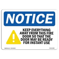 Mantén todo alejado de esta puerta cortafuegos OSHA señal de aviso calcomanía de metal y plástico