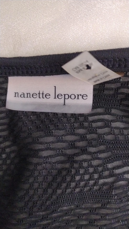 Camiseta sin mangas Nanette Lepore para mujer XS negra azul malla floral espalda deportiva cremallera Foto 4 de 4