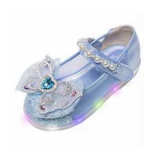 Mädchen Mary-Jane Ballerinas LED-Sohle Glitz...