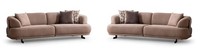 Stilvoller Braunes Stoffsofa Weiches 3-Sitzer-Sofa Sofa-Set WohnzimmermöBel