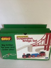 Brio Wooden Railway Intermediate Suspension Bridge Set 26 Pcs Complete Orig Box