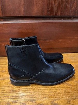 NEW Rockport Flexible Shock Absorbing Black Leather Zip Up Boots Men s 8M