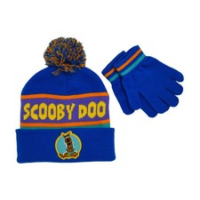 WARNER BROTHERS SCOOBY DOO TODDLERS WINTER BEANIE CAP  MITTEN SET NWT