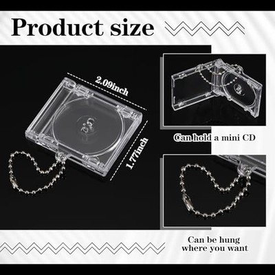 Pcs Mini Cd Keychain Album Cases Plastic Cd Cases Clear DVD Cover