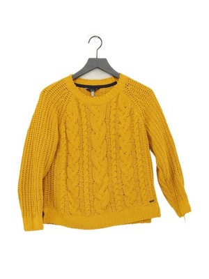 Joules Damen Pullover UK 12 Gelb 100% Polyester Rundhals Pulli
