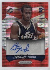 2014-15 Panini Prizm Auto Red Pulsar Prizm 14/149 Rodney Hood #93 Auto pu3