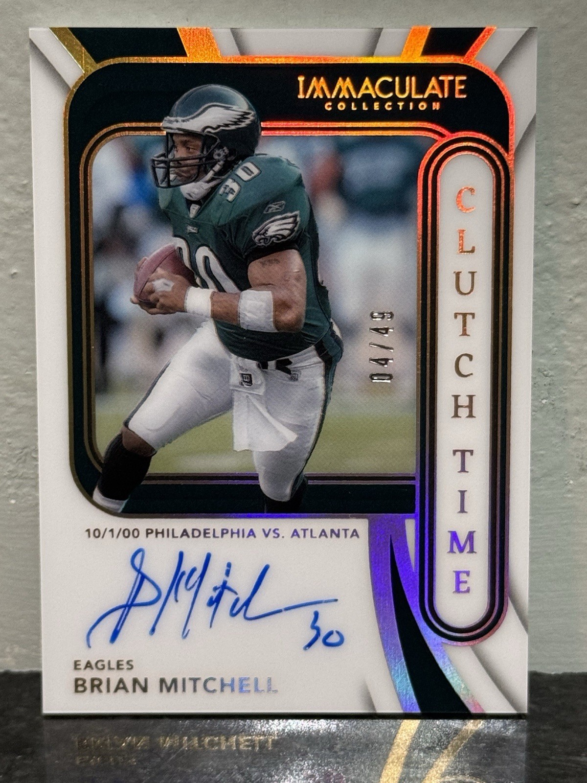 BRIAN MITCHELL 2024 Panini Immaculate Clutch Time On Card Auto /49