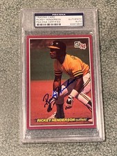 Rickey Henderson 1984 Donruss Action All-Stars PSA/DNA Autograph Jumbo Card #9