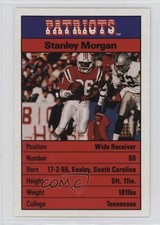 1988 Ace Fact Pack New England Patriots Stanley Morgan 0q3