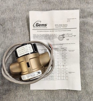 Gems 181688 RotorFlow RFS-2500 Series RotoFlow Sensor 1'' NPT New