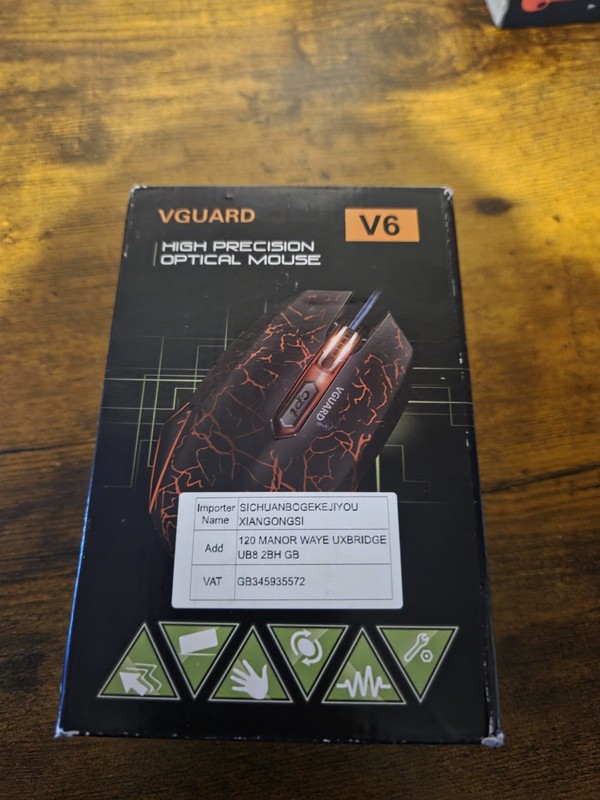 VGUARD Gaming Mouse Wired USB Optical RGB Ergonomic PC High Precision Optical