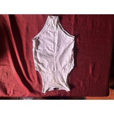 Dynamic Bodysuit Womens White Sleeveless Racerback Stretch One Piece Lightweight