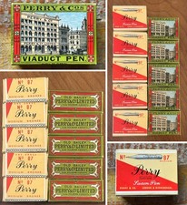 New Old Stock Boxes Perry & Co. Viaduct Saxon Dip Pen Nibs Made In England NOS