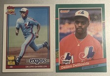 1991 Topps Donruss Delino DeShields Rookie Card Lot of 2 Montreal Expos MLB