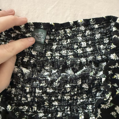 Wild Fable Black Shorts With Floral Design Woman’s Size XXL - Picture 2 of 3