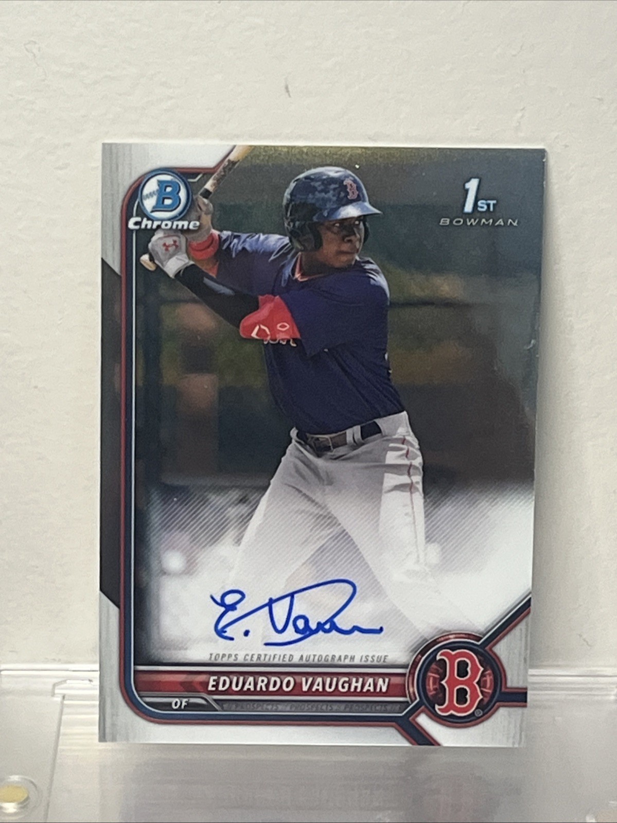 2022 Bowman Chrome #CPA-EV Eduardo Vaughan 1st Auto (RC, AU), Boston Red Sox