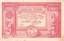 #Portugal Casa da Moeda 5 Centavos Bronze 1918 P-98 VF+ Cherub