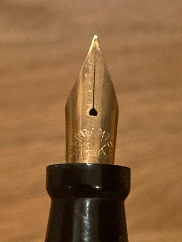 Vtg Park Row ? Oversize Fountain Pen w Reliable Clip & 14K Nib Unrestored 5 1/4" - Picture 14 of 17