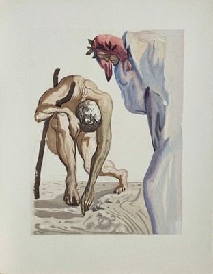 Salvador DALI: Die Prinzen Im Tal Der Blühenden Blumen   Original Holzschnitt
