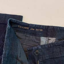 Talbot  s Slim Fit Dark Blue Chino Pants Straight Leg Flat Front Solid Size 6