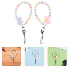 2 Pcs Colorful Mobile Phone Lanyard Cellphone Charm Strap Hanging Chain