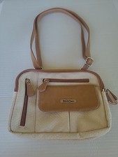 MultiSac Zippy Triple Compartment Two Tone Tan/Brown Adjustable Crossbody Bag