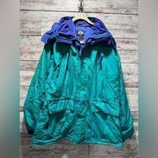 Vintage Columbia Blue and Teal Men's L Ski Jacket