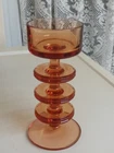 WEDGWOOD 3 DISC SHERINGHAM CANDLESTICK / HOLDER TOPAZ / AMBER