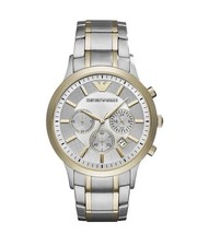 GENUINE EMPORIO ARMANI AR11076 RENATO TWO TONE SILVER & GOLD TONE MENS WATCH NEW