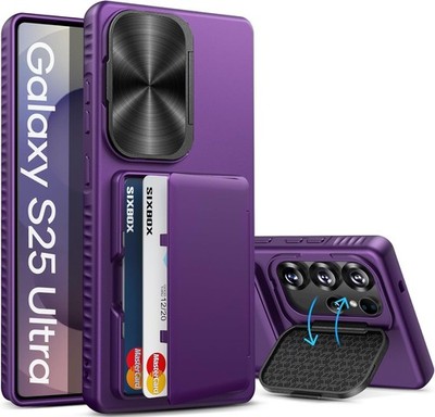 Samsung Galaxy S25 Ultra Case, Built-in Card Holder & Stand, Rugged Protective W