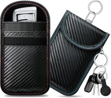 Faraday Pouch for Car Keys, Pack of 2 Anti-Theft RFID Key Fob Protection Bag wit