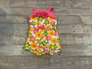 Girls Kidgets romper size 0-3 months sleeveless w/flowers 