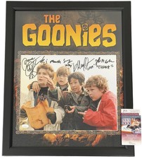 THE GOONIES CAST X4 signed 11x14 Photo Framed Jeff Cohen Sean Astin Ke Quan JSA