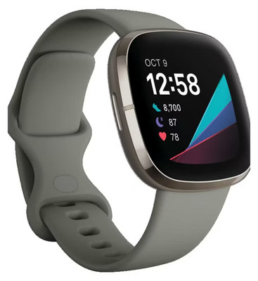 Fitbit Sense Smartwatch Gesundheit Fitness Tracker Grau/Silber SMALL ohne OVP