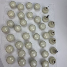 White Cabinet Knobs Ceramic Hardware 1 1/4 Lot of 38