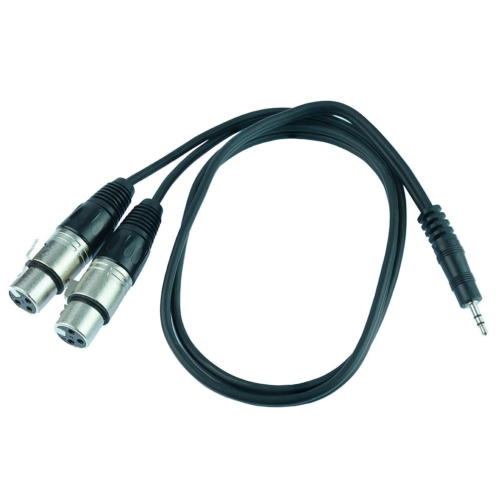 3m 3.5mm Stereo Jack Plug to 2 x XLR Female Socket Audio Lead