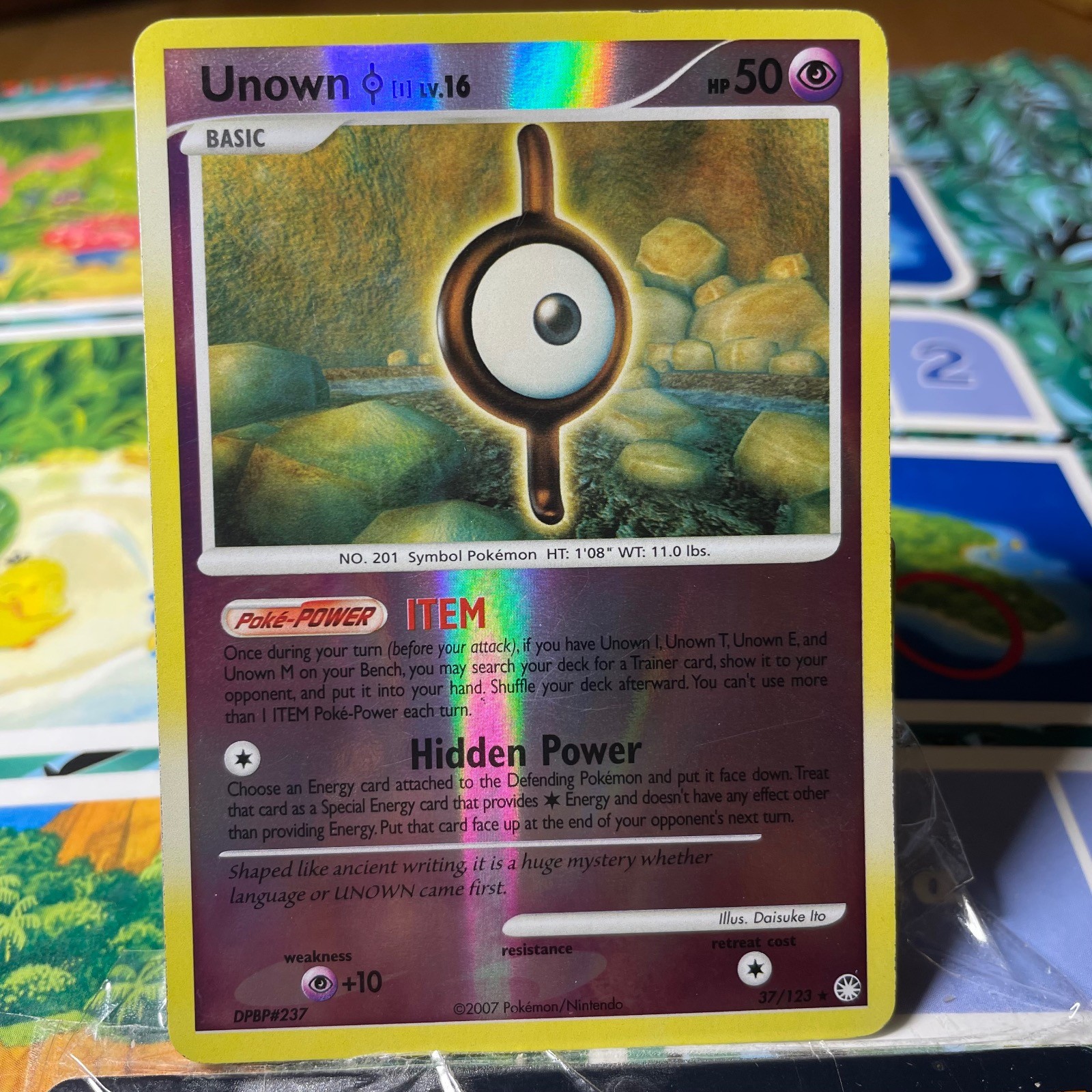 Unown [I] 37/123 Rare Mysterious Treasures Pokemon Reverse Holo Lightly Played