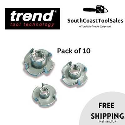 10 x Original Trend PTN/6/10 Zinken T-Stück Mutter M6 8 mm KOSTENLOSER VERSAND MWST INC